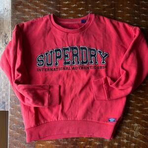 Superdry Sweatshirt Womens 6 Red Excellent International Authentic 1994 Pullover